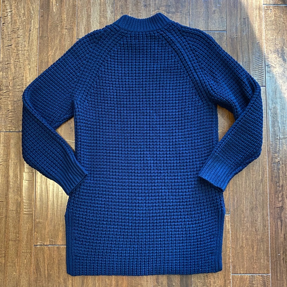 Everlane Navy Blue Waffle Knit Sweater Tunic Sz S - Picture 4 of 11